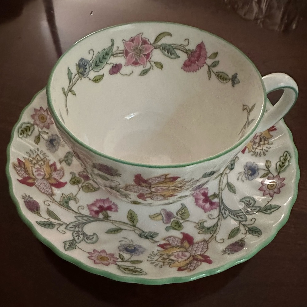 Minton Haddon Hall Bone China Teacup and Saucer